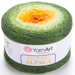 YarnArt FLOWERS ALPACA 438 зеленый-шафран оптом