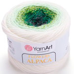 YarnArt FLOWERS ALPACA 401 белый-аспарагус оптом